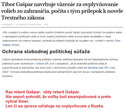 Kandidat na basmana Gaspar mal zase poruchu myslenia